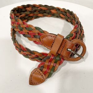 Genuine Leather Women’s Belt Colorful Braided‎ Size Med-Lg